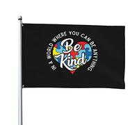 Drapeau De Vacances Renforcé Drapeaux L'Autisme Dans Un Monde Où Vous Pouvez Être N'Importe Quoi Soyez Gentil Personnalisé Bruant Pour Célébration Balcon Jardin 90X150Cm