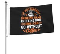 Drapeau De Vacances Renforcé Drapeaux Le Café, Le Jeu À Boire Le Plus Dangereux Est De Voir Personnalisé Suspendus Fanion Pour Anniversaire Décorations Restaurant 90X150Cm