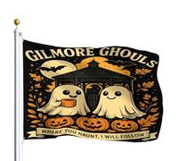 Drapeau De Vacances Renforcé Drapeaux Les Goules Où Tu Hantes, Je Suivrai Halloween Boo Couleurs Vives Bannière Extérieure Pour Décorations Fête Manif 90X150Cm