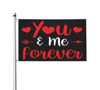 Drapeau De Vacances Renforcé Drapeaux Toi Et Moi, Amour Pour Toujours, Jour De L'Amour Résistants Aux Intempéries Bruant Pour Maison Jardin Intérieur 90X150Cm