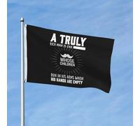 Drapeau De Vacances Renforcé Drapeaux Un Homme Vraiment Riche Est Celui Dont Les Enfants Courent Dans Ses Bras Avec Œillets Bannière Extérieure Pour Anniversaire Extérieur Bar 90X150Cm