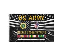 Drapeau De Vacances Résistant À La Décoloration Drapeaux Ancien Combattant Du 2E Régiment De Cavalerie Américain, Ayant Participé À L'Opération Tempête Du Désert Bannière Extérieure