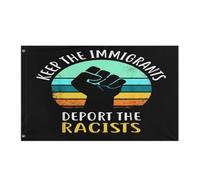 Drapeau De Vacances Résistant À La Décoloration Drapeaux Empêcher Les Immigrants D'Expulser Les Racistes Et Les Défenseurs De La Lutte Contre Le Racisme Couleurs Vives Bruant 90X150Cm