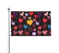 Drapeau De Vacances Résistant À La Décoloration Drapeaux Joyeuses Saint Valentin, Tout Ce Dont Vous Avez Besoin, C'Est De Cœurs D'Amour Double Couture Bruant Pour Jardin Balcon 90X150Cm