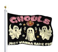 Drapeau De Vacances Résistant À La Décoloration Drapeaux Les Ghost Surfer Gouls Veulent Juste S'Amuser, Des Bonbons Ou Un Sort Décoratifs Suspendus Fanion Pour Manif Bar Anniversaire 90X150Cm