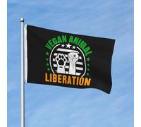 Drapeau De Vacances Résistant À La Décoloration Drapeaux Végan Végan Libération Animale Avec Œillets Bruant Pour Jardin Fête Événements 90X150Cm