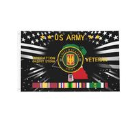 Drapeau De Vacances Résistant À La Décoloration Drapeaux Vétéran De La 18E Brigade De Campagne Américaine, Vétéran De L'Opération Tempête Du Désert Personnalisée Bruant Pour Fête Bar 90X150Cm