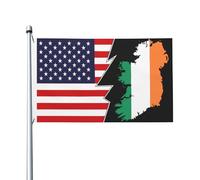 Drapeau De Vacances Résistants Aux Intempéries, Carte Du Relief De L'Irlande Et Des États-Unis Personnalisé Bruant Pour Manif Maison Drapeaux 90X150Cm