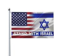 Drapeau De Vacances Résistants Aux Intempéries Drapeaux Israël Et Les États-Unis Double Couture Bruant Pour Extérieur Décorations Balcon 90X150Cm