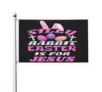 Drapeau De Vacances Résistants Aux Intempéries Drapeaux Pâques, Le Lapin Idiot, C'Est Pâques Pour Jésus Décoratifs Bruant Pour Décorations Manif Fête 90X150Cm