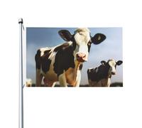 Drapeau de vache mignon de 0,9 x 1,5 m double face avec œillets en laiton qui ne se décolore pas, bannière de vœux, décoration d'intérieur ou d'extérieur