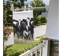 Drapeau de vaches noires et blanches, 61 x 91 cm, pour extérieur et intérieur, printemps, été, automne, hiver, drapeaux de jardin avec œillets verticaux double face pour décorations de cour