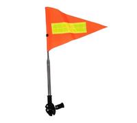 Drapeau de vélo avec mât - En fibre de verre réfléchissant et résistant aux intempéries - Fanion de sécurité avec support - Drapeau triangulaire orange pour vélo d'enfant, scooter, fauteuil roulant
