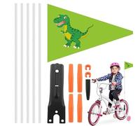 Drapeau de vélo avec mât pour plus de sécurité | Drapeau de sécurité fantaisie pour vélo | Drapeau de remorque réglable en hauteur pour une meilleure visibilité, parfait pour une utilisation en
