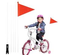 Drapeau de vélo avec tige, Drapeaux de vélo de sécurité - Drapeaux extérieurs imperméables de 2,2 m | Drapeau de vélo avec tige en fibre de verre pour vélo en plein air