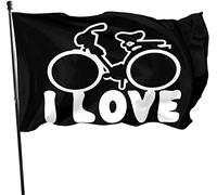 Drapeau de vélo d'amour 0,9 x 1,5 m imprimé sur un seul côté bannière de drapeau de famille de bienvenue