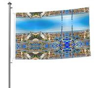 Drapeau de ville de l'Espagne double face avec œillets - 1,5 x 2,4 m - Drapeau décoratif pour patio, porche, événement de groupe.