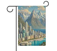Drapeau de villes côtières pour jardin, maison, pelouse, panneau de bienvenue, bannière double face, petits drapeaux personnalisés pour piscine, cour, extérieur, décoration murale, 32,6 x 47,5 cm