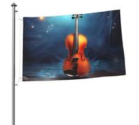 Drapeau de violon pour extérieur 6,1 x 0,9 m, drapeau de jardin saisonnier double face avec œillets, drapeau d'extérieur pour décoration de maison, toile de fond pour photo
