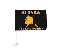 Drapeau de voiture 12x18 pouces Alaska est 1959 de fenêtre double face antidécoloration imperméables (sans mât)