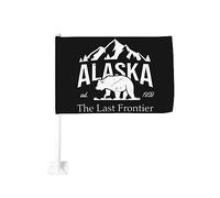 Drapeau de voiture 12x18 pouces Alaska Est .1959 de fenêtre double face antidécoloration imperméables (sans mât)