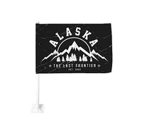 Drapeau de voiture 12x18 pouces Alaska Est 1959 Montagnes Nature de fenêtre double face anti-décoloration imperméables (sans m