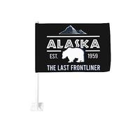 Drapeau de voiture 12x18 pouces Alaska The Last Frontliner 1959 de fenêtre double face anti-décoloration imperméables (sans mâ
