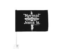 Drapeau de voiture 12x18 pouces Christian Normal Isn't Coming Back Jesus Is Gift de fenêtre double face anti-décoloration impe