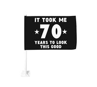 Drapeau de voiture 12x18 pouces Il m'a fallu 70 ans pour avoir une aussi belle apparence de fenêtre double face anti- de voit