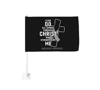Drapeau de voiture 12x18 pouces Je peux tout faire par le Christ Drapeau de voiture conscient de la narcolepsie Clip de fenêtre double face anti- de