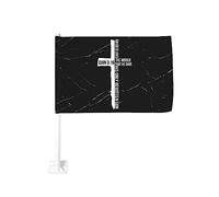 Drapeau de voiture 12x18 pouces Jean 3:16 Car Dieu a tant aimé le monde Croix, chrétien, foi de fenêtre double face anti- de