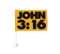 Drapeau de voiture 12x18 pouces Jean 3:16 Jésus Croyant de fenêtre double face anti-décoloration imperméables (sans mât)