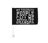 Drapeau de voiture 12x18 pouces Mes personnes préférées m'appellent grand-père rétro drôle Clip de fenêtre double face anti- de