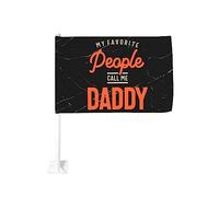 Drapeau de voiture 12x18 pouces « Mes personnes préférées m'appellent papa » - Cadeau double face - Clip de fenêtre résistant à la décoloration - éta