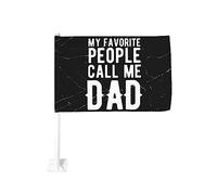Drapeau de voiture 12x18 pouces Mes personnes préférées m'appellent papa Drapeau de voiture drôle Clip de fenêtre double face anti-décoloration imperm