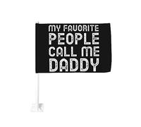 Drapeau de voiture 12x18 pouces « Mes personnes préférées m'appellent papa » Drapeau de voiture drôle vintage Clip de fenêtre double face anti- de vo
