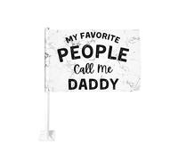 Drapeau de voiture 12x18 pouces « Mes personnes préférées m'appellent papa » rétro vintage cadeau drapeau de voiture double face clip de fenêtre résistant à la décoloration drapeau de fenêtre étanche