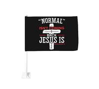 Drapeau de voiture 12x18 pouces Normal ne revient pas Jésus est l'Apocalypse 14 de fenêtre double face anti-décoloration imper