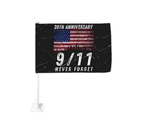Drapeau de voiture 12x18 pouces N'oubliez jamais le 11 septembre 20e anniversaire du Patriot Day de fenêtre double face anti-