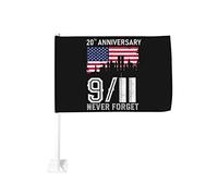 Drapeau de voiture 12x18 pouces Patriot Day Never Forget 9 11 Vintage 20e anniversaire de fenêtre double face anti- de voitur