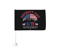 Drapeau de voiture 12x18 pouces Patriot Day Never Forget Memorial 911 20e anniversaire de fenêtre double face anti- de voitur