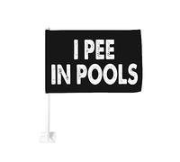 Drapeau de voiture 12x18 pouces pour cadeau amusant Je fais pipi dans la piscine de fenêtre double face anti-décoloration impe