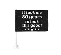 Drapeau de voiture 12x18 pouces pour cadeaux d'anniversaire de 80 ans Il a fallu 80 ans pour avoir une si belle apparence de fenêtre double face à