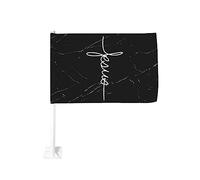 Drapeau de voiture 12x18 pouces pour croix de Jésus, foi bénie, cadeau religieux chrétien, drapeau de voiture, clip de fenêtre double face, résistant à la décoloration, drapeau de fenêtre de voiture é