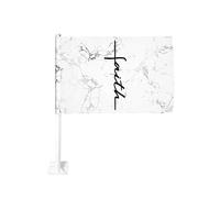 Drapeau de voiture 12x18 pouces pour foi, croix, script chrétien, Jésus, double face, clip de fenêtre, résistant à la décoloration, drapeau de fenêtre de voiture étanche (sans mât)