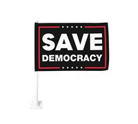 Drapeau de voiture 12x18 pouces pour la campagne électorale de 2022, pour défendre notre démocratie, décoration de fenêtre de voiture, drapeaux de fenêtre de voiture imperméables, clip de fenêtre doub