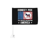 Drapeau de voiture 12x18 pouces pour la variole de l'âne TheDestroying America Drapeau de voiture drôle de variole de l'âne Clip de fenêtre double face anti-