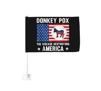 Drapeau de voiture 12x18 pouces pour la variole de l'âne TheDestroying America Drapeau de voiture drôle de variole de l'âne Clip de fenêtre double face anti-
