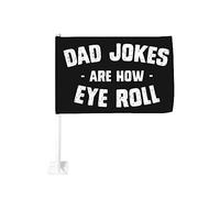 Drapeau de voiture 12x18 pouces pour les blagues de papa, comment les yeux roulent de fenêtre double face anti-décoloration im