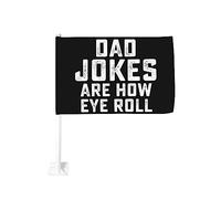 Drapeau de voiture 12x18 pouces pour les blagues de papa, comment les yeux roulent de fenêtre double face anti-décoloration im